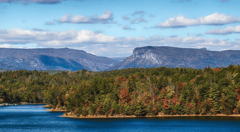 Kayaking NC mountains on Lake James