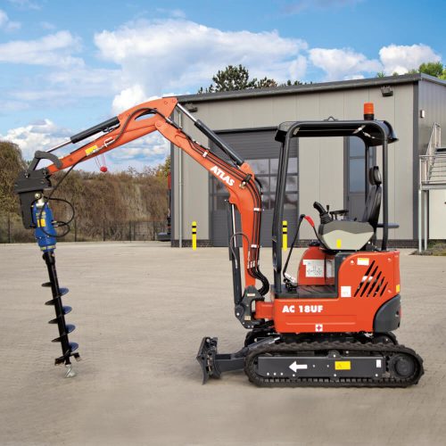 Atlas AC 18 UF gumihevederes mini forgókotró 3 év / 3000 óra garanciával