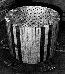 Figure 4. Uranium-235 fluoride fuel dissolved in molten sodium and zirconium fluoride salts flowed through these beryllium moderators.