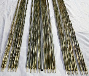 5 x 5 Assembly laid flat. Center element is a control rod guide tube