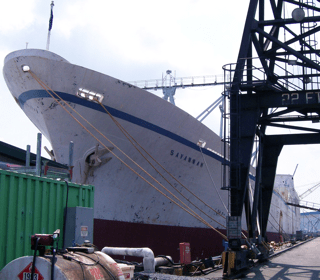 NS Savannah in Baltimore Harbor For 50th Anniversary Refurbishing