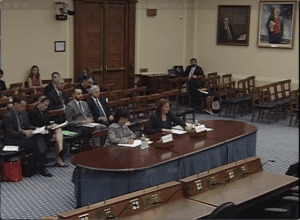 Seated at witness table (left to right): Dr. Sharlene Weatherwax and Dr. Noelle Metting