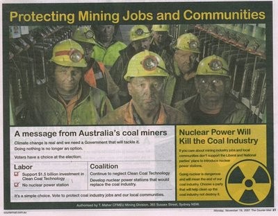 Coal Miners against nuclear power