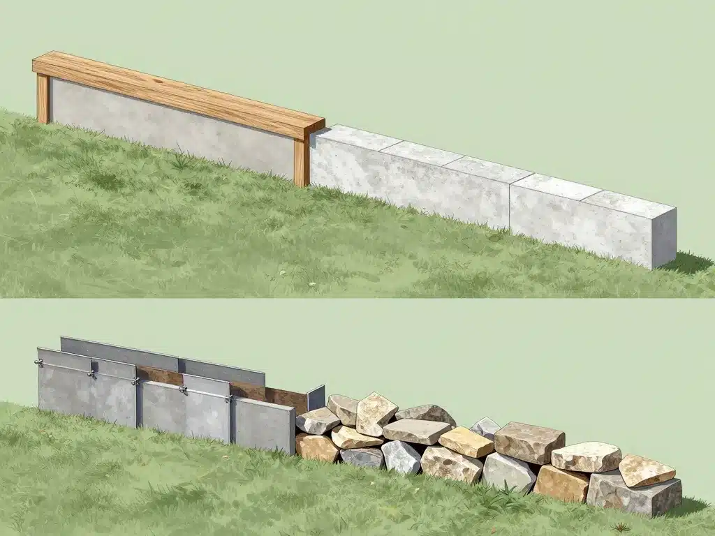bordure pour retenir terre comparatif bois béton acier pierre