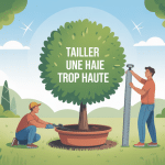 comment tailler une haie trop haute illustration jardin