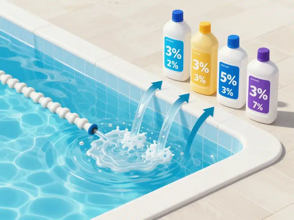dose eau de javel pour piscine 50 m3 schéma concentration proportion