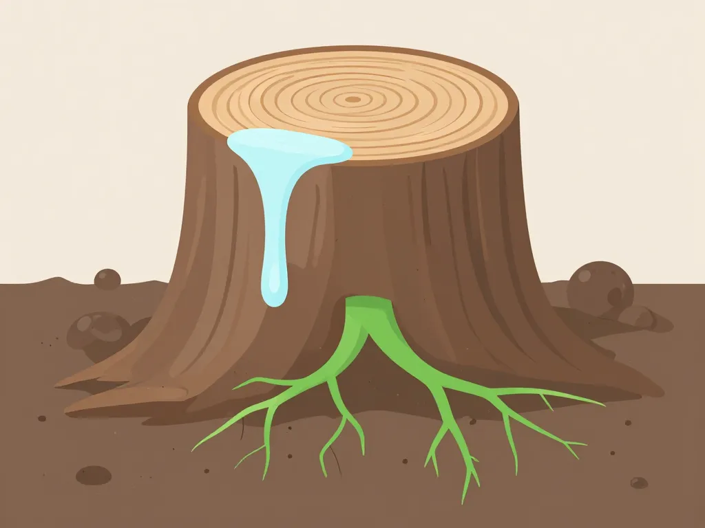 détruire souche eau de javel schéma impact superficiel racines arbre