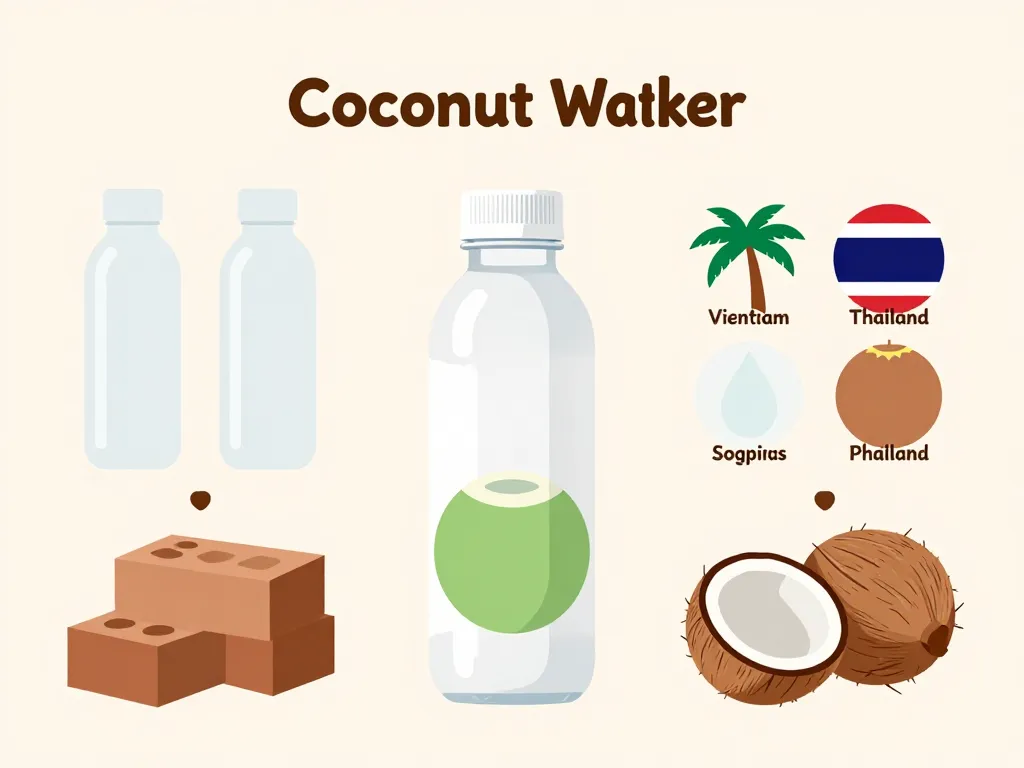 Diagramme choix eau de coco recette magasin bouteille brique noix