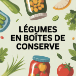 Illustration legumes en boites de conserve sante