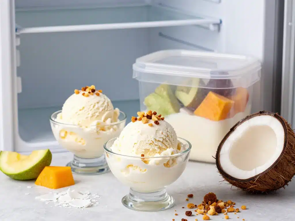 présentation et conservation glace noix de coco professionnelle