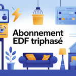 Abonnement EDF triphasé tarif moderne compteur électrique et tableau