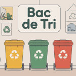 illustration bac de tri coloré intérieur moderne