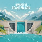 Vue symbolique barrage de Grand Maison paysage alpin