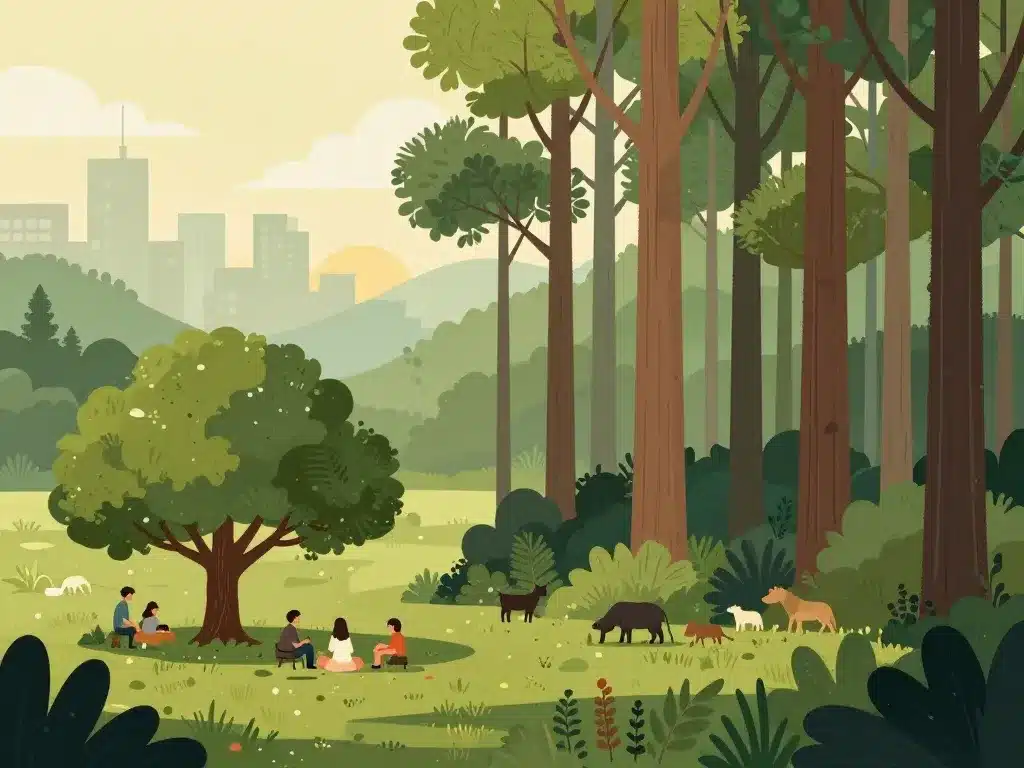 Illustration des enjeux écologiques, différence entre bois et forêt