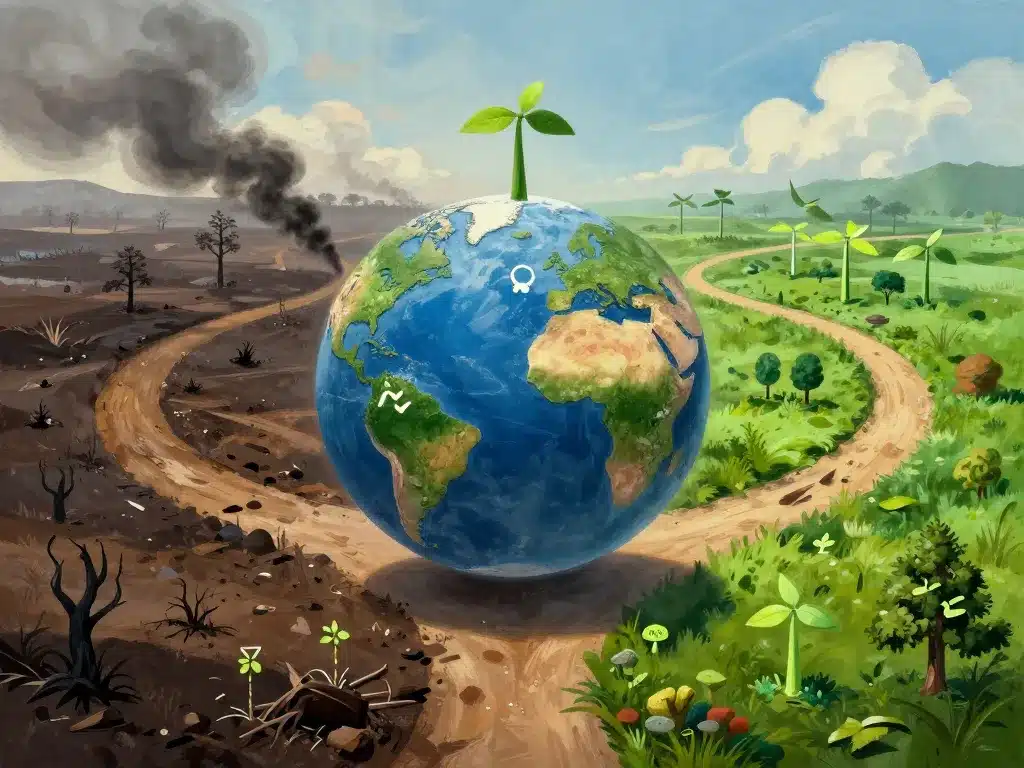 Scénarios avenir Global Environmental Outlook deux trajectoires possibles Terre