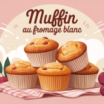 muffin fromage blanc moelleux illustration pile matin fruits rouges