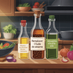 Illustration moderne pour remplacer huile de sésame cuisine asiatique