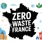 Illustration du mouvement zero waste france avec France, citoyens, recyclage