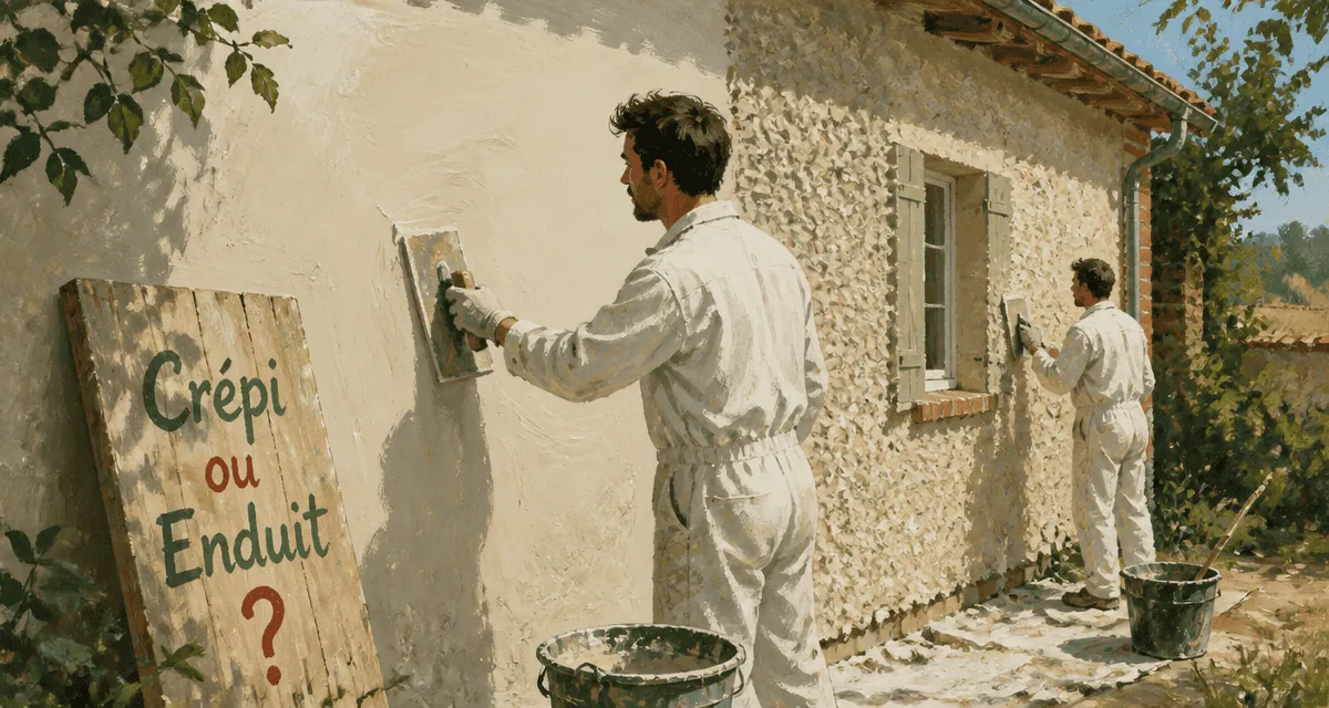 crépi ou enduit extérieur appliqué sur un mur