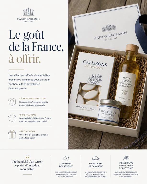Coffret cadeau de spécialités françaises gastronomiques pour offrir