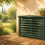 fabriquer un cache pompe à chaleur bois terrasse