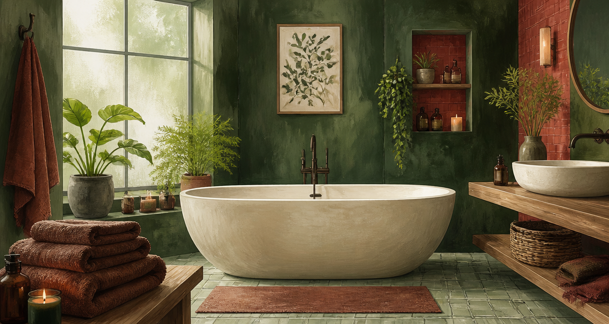 grande baignoire acrylique blanche salle de bain moderne