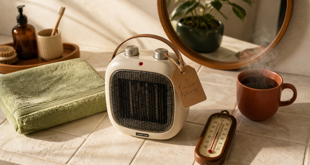 meilleur radiateur soufflant salle de bain sur carrelage cosy