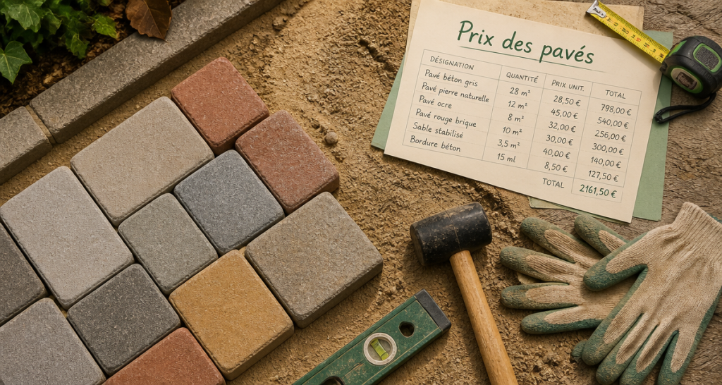 prix des paves autobloquant pavés sur chantier