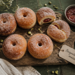 recette des beignets au four sur planche rustique