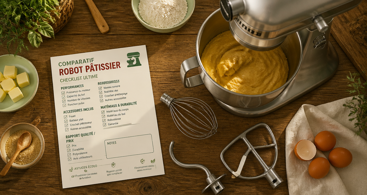 robot pâtissier comparatif vue flat-lay