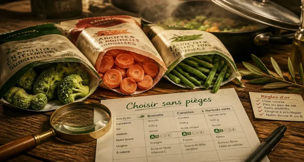 Les marques de légumes surgelés à éviter : loupe et sachets de légumes