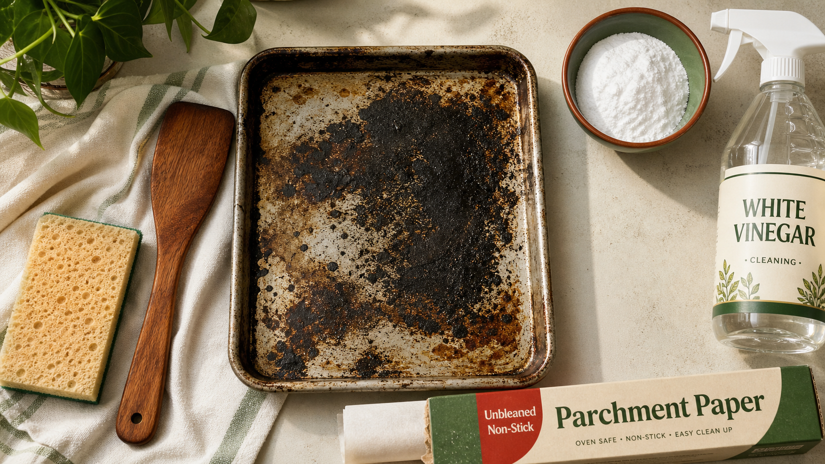 Nettoyer plaque four : bicarbonate et vinaigre pour graisses brûlées