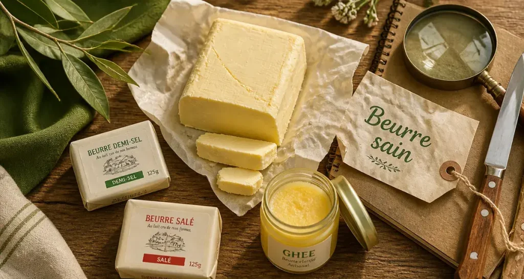Quel beurre bon pour la sante : beurre doux, demi-sel et ghee en comparaison