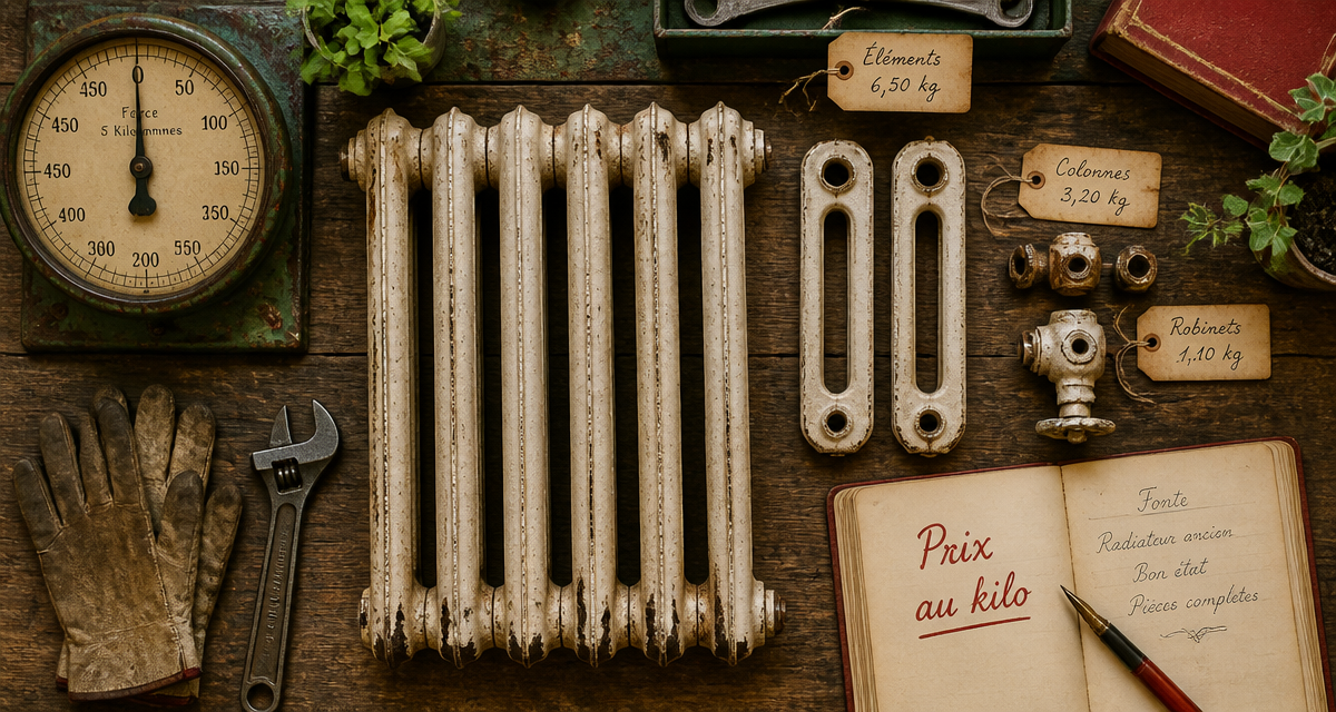 radiateur en fonte prix au kilo sur établi avec balance