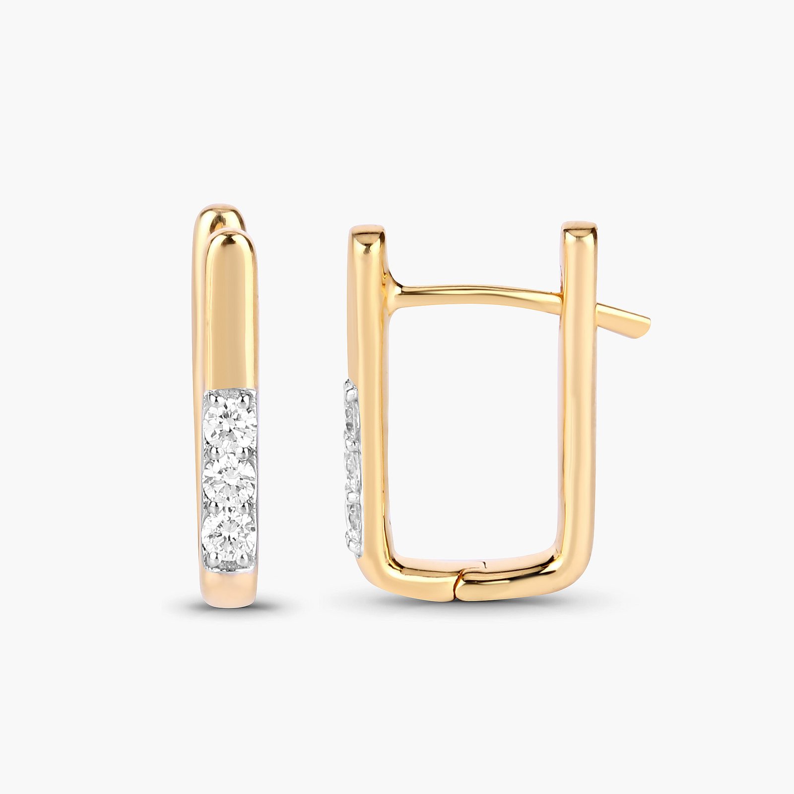 Rectangular Diamond Hoop - Image 1