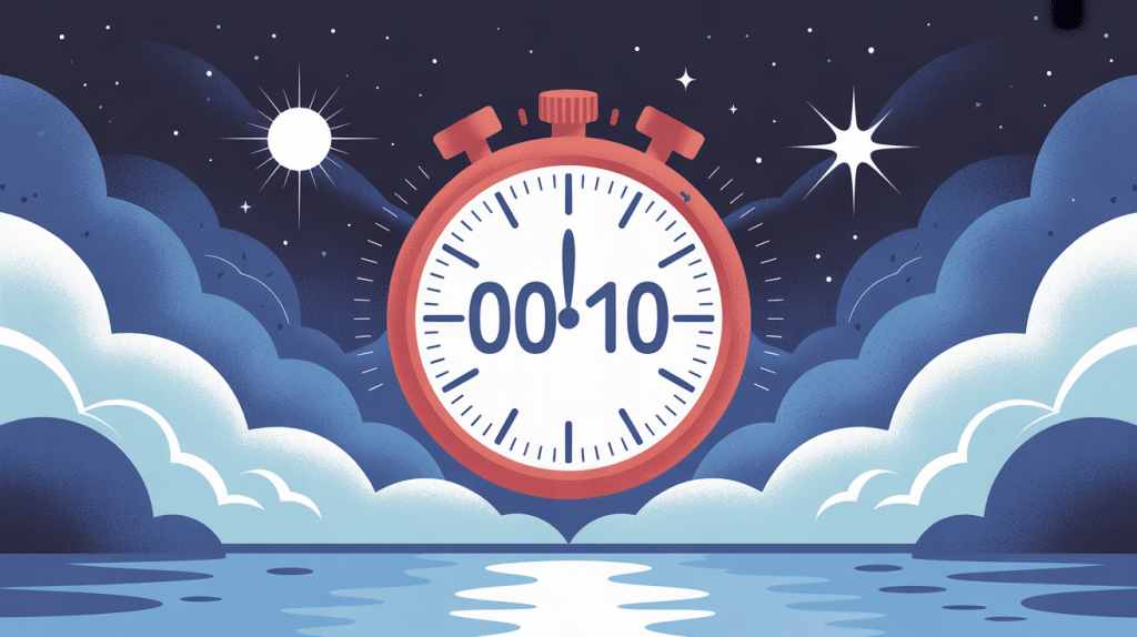 00h10 signification heure miroir illustration montre ciel nocturne