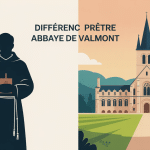 difference pretre abbaye de valmont prêtre silhouette abbaye normande