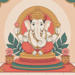 ganapati statue illustration intérieure moderne et spirituelle