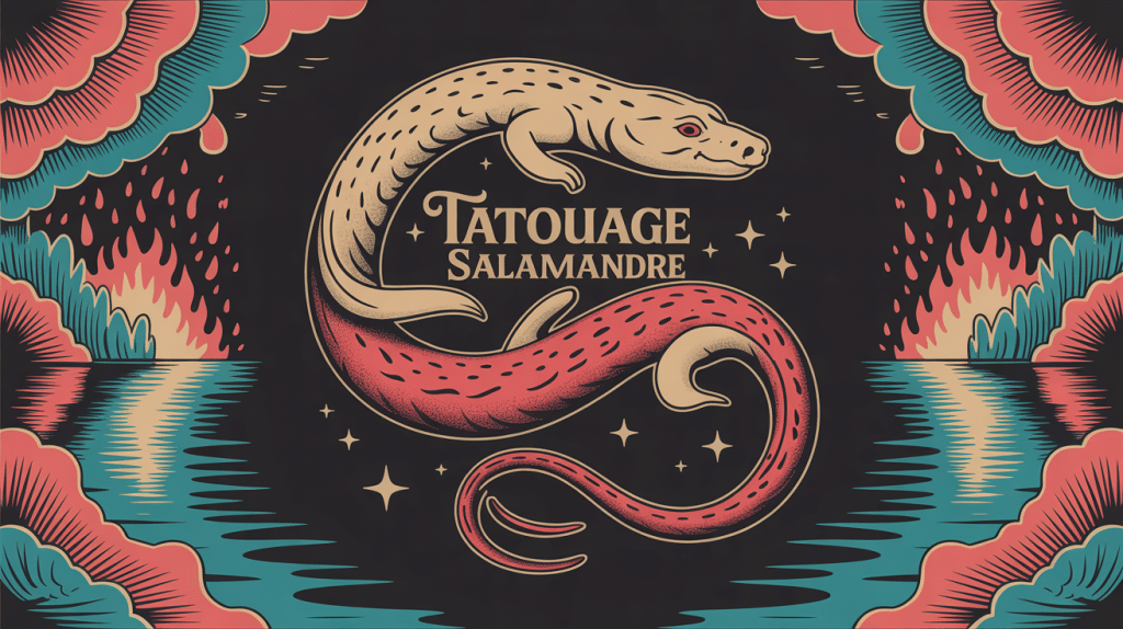 signification tatouage salamandre illustration centrale feu eau