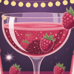 soupe de champagne aux framboises dans une coupe élégante