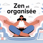 image zen et organisée femme sereine organisation