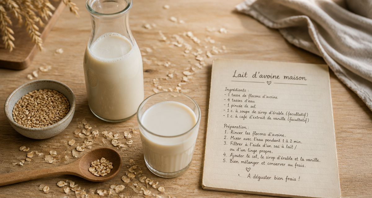 lait d avoine bienfaits carafe verre flocons