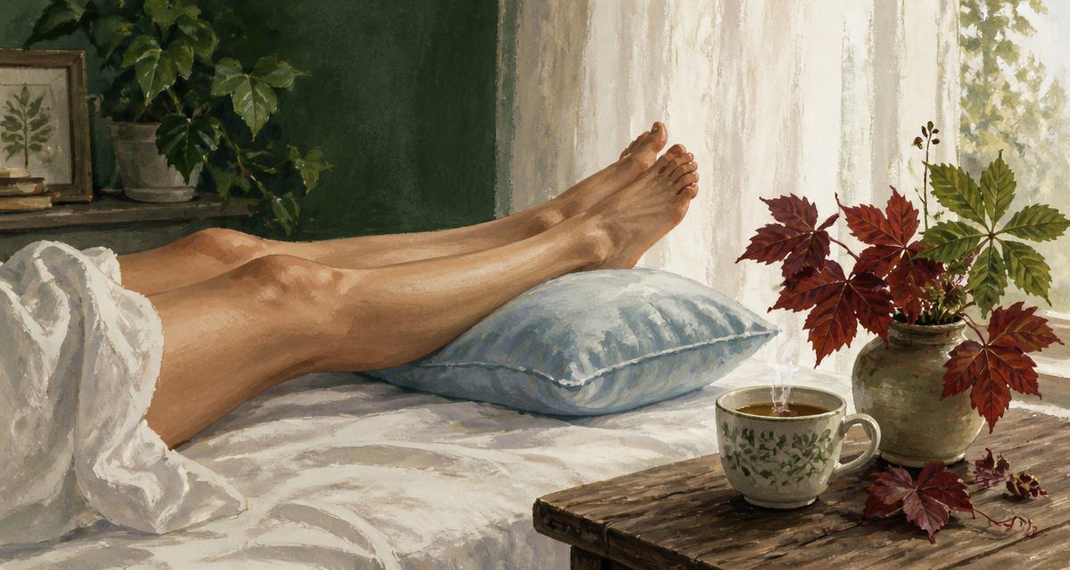 remède grand-mère circulation du sang jambes allongées infusion