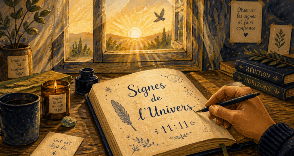signe de l univers carnet fenêtre oiseau