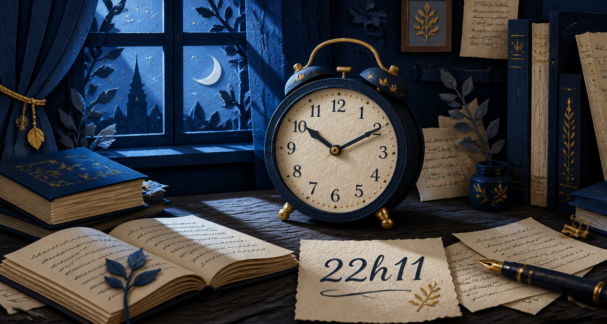 horloge 22 11 livres découpage papier
