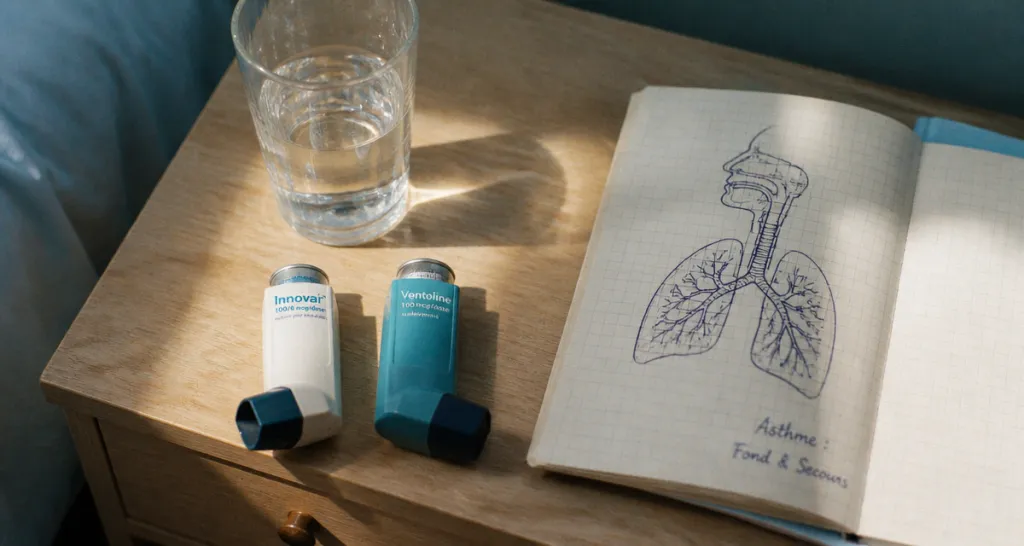 Innovair et Ventoline différence inhalateurs sur table