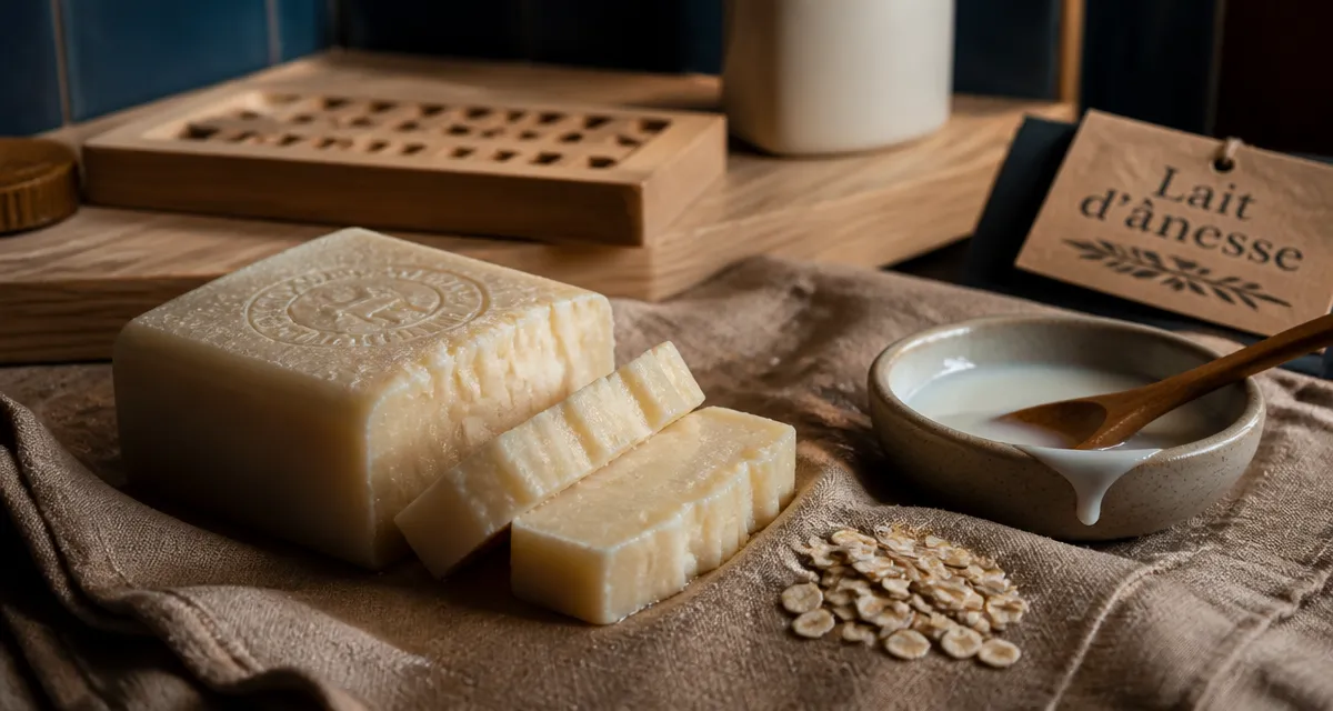 Savon lait d anesse 40% lait frais pour peaux atopiques