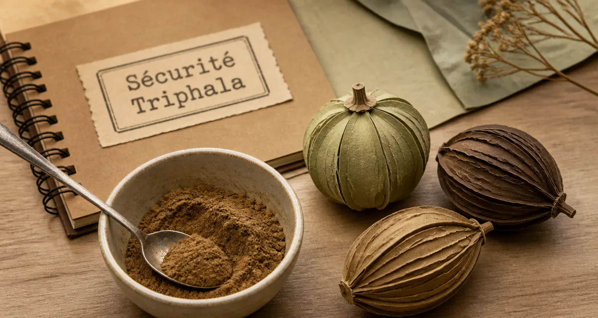 Triphala danger : poudre brune et baies séchées, signes d’alerte santé