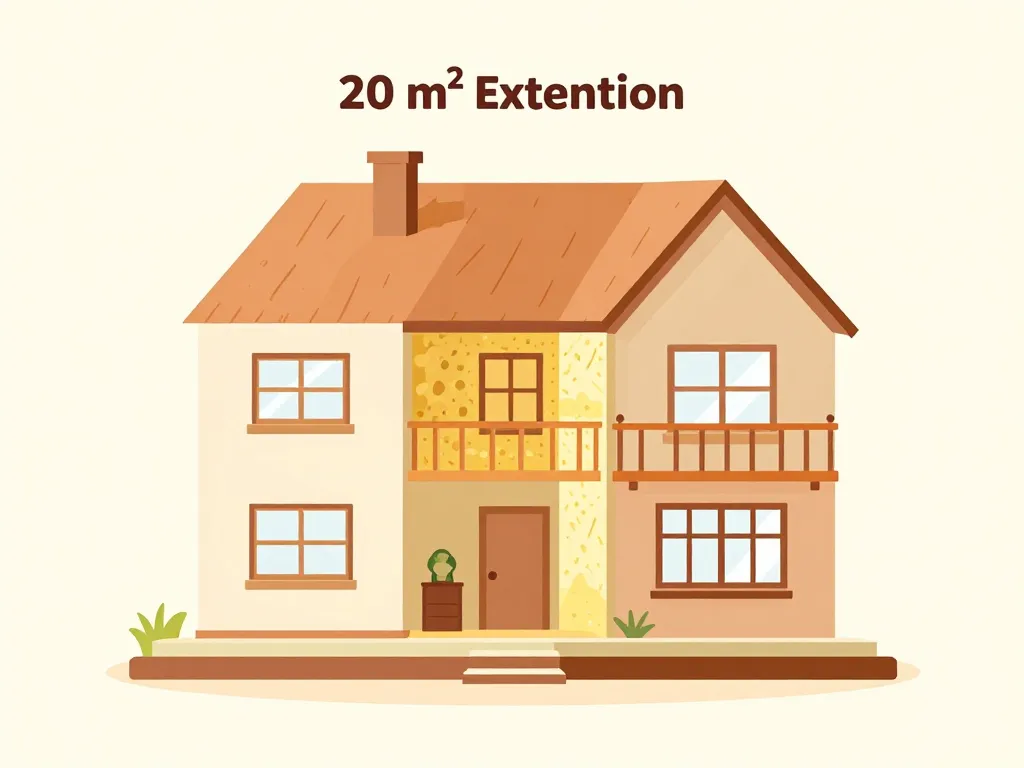 prix extension maison 20m2 schéma répartition coût