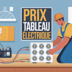 prix pour changer un tableau électrique illustration vectorielle électricien